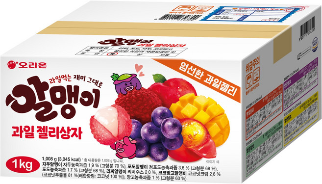 ORION 好麗友 盒裝果實夾心QQ軟糖, 1.008kg, 1盒