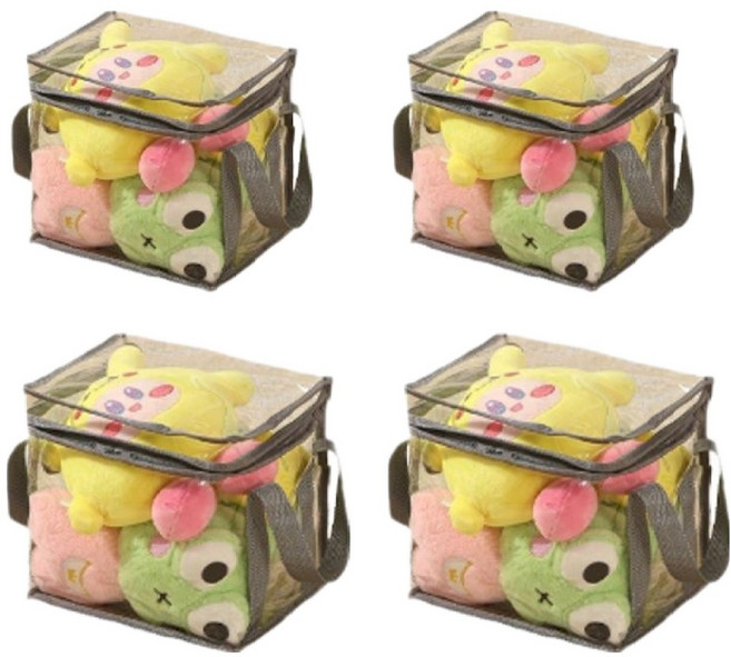 프라리 인형 정리 장난감 다용도 수납함, 투명, 4개