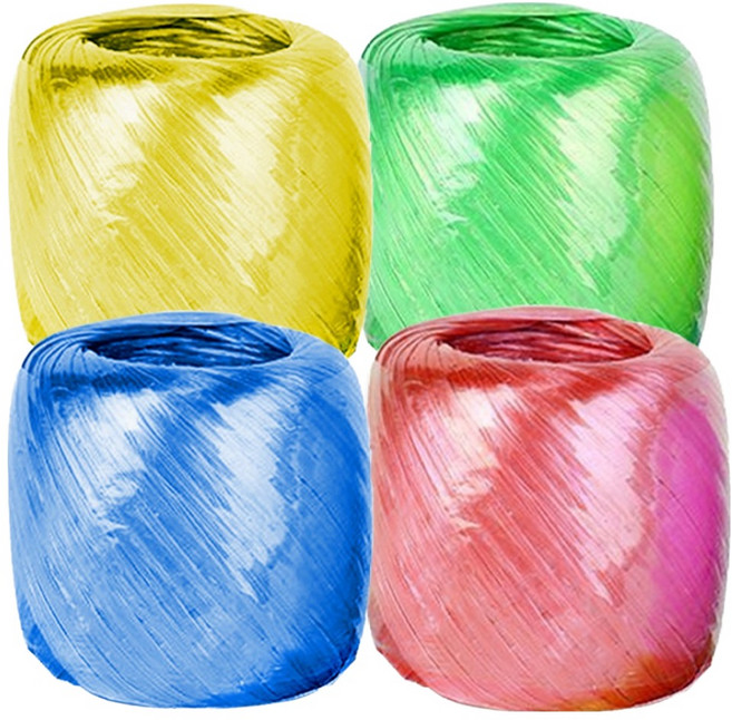 베이루 미니 비닐 바인더끈 4종 세트, 빨강, 파랑, 노랑, 초록, 1세트