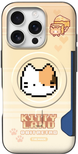 더메이드 도트냥 카드 2장 맥세이프 슬림 범퍼 휴대폰 케이스