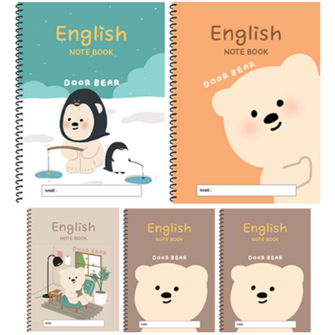 아트모아 초등 영어 스프링 노트 24매, 랜덤발송, 5개
