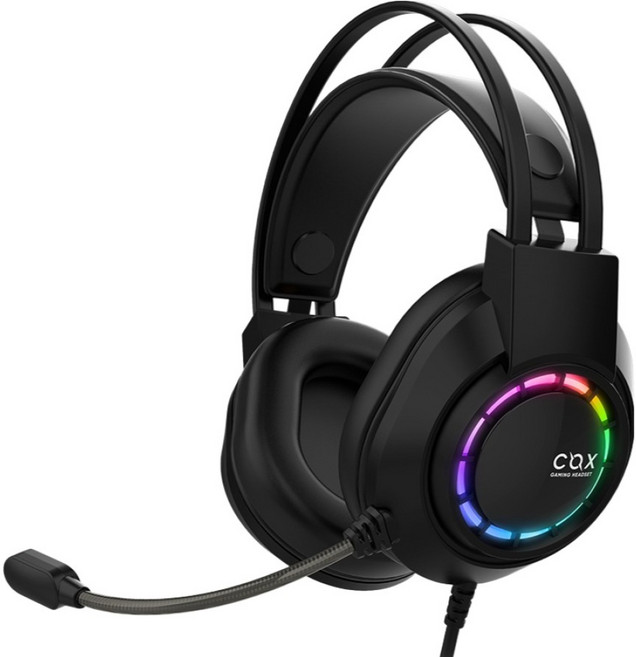 COX 초경량 가상7.1 LED 게이밍 헤드셋, 블랙, CH7