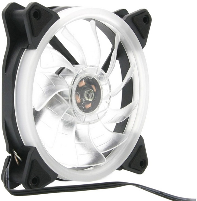 컴스 LED Cooler 쿨러 팬 4Pin 3Pin 쿨러 케이스용 CASE 120mm, BT199, 1개