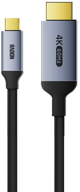 Radion USB Type-C 轉 HDMI 4K 60Hz UHD MHL 鏡像連接線, 1個, 2m