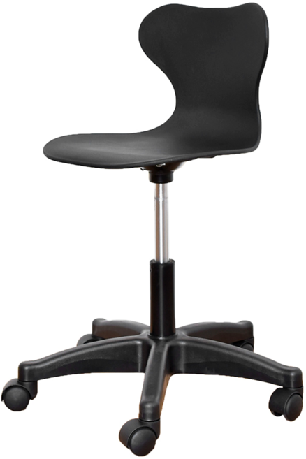 CABLE&HOME'S 凱堡家居 曲線腰靠工作椅 活動輪 舒適腰部支撐 可調節高度, 黑色