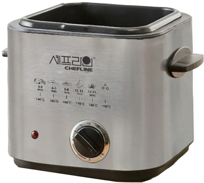 셰프라인 가정용 다이얼 방식 투명창 퐁듀 전기 튀김기 1.2L, CLEL-900DF
