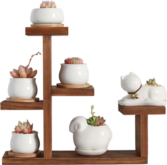 아워웍스 원목 화분 받침대, 다크 A, 5단