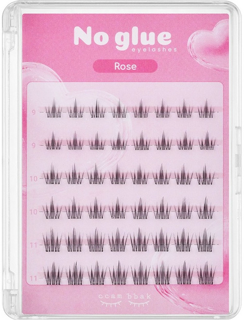 깜빡 노글루 속눈썹, 로즈, 1개