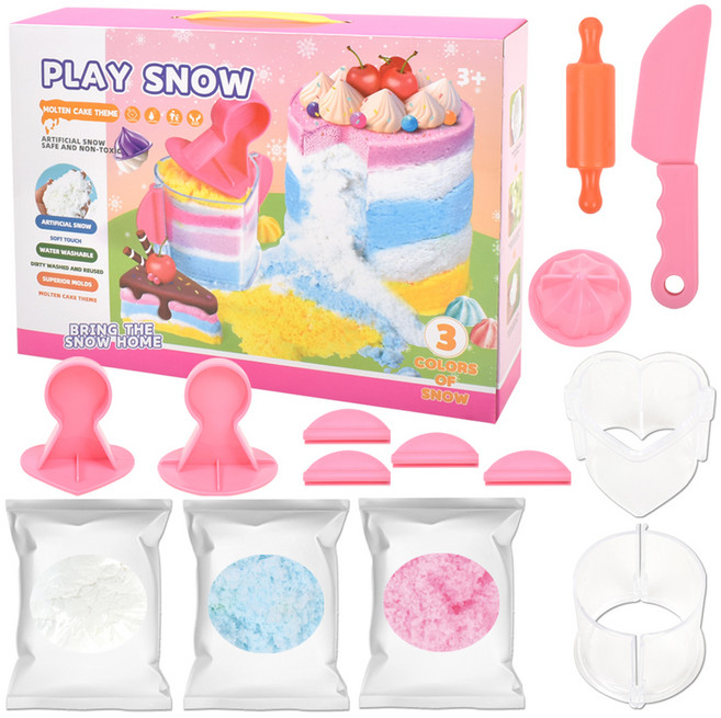 매직 스노우 클레이 도우 플레이 세트, 케이크 (lc45-2a), 550g, 1개