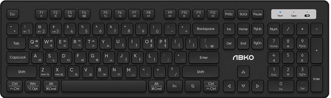 앱코 오피스 마스터 저소음 슬림 무선 키보드, 블랙, AK10, 제조사축