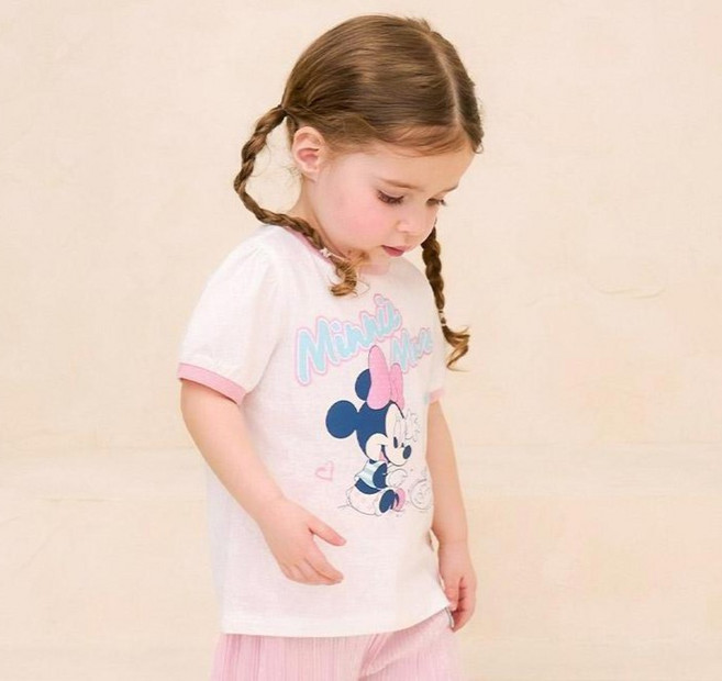 밀크마일 여아용 통기성 디즈니 베이비 미니마우스 마이 러버링 티셔츠