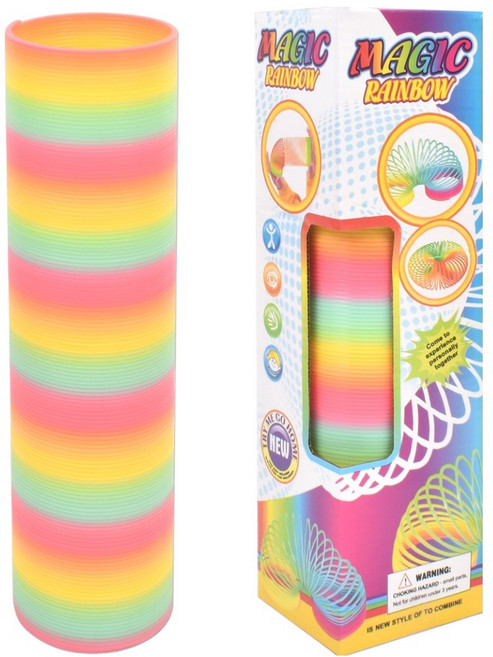 길쭉이 스프링 칼라 무지개 링, 혼합색상, 1개