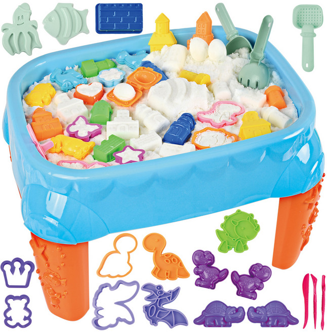 매직 스노우 클레이 도우 플레이 세트, 화이트 스노우 테이블 (lc43-9), 2100g, 1개