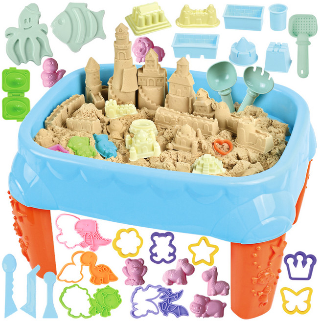 유아용 매직 클레이 도우 플레이 테이블 샌드 스노우 lc43-8, 혼합색상, 1세트, 2.5kg