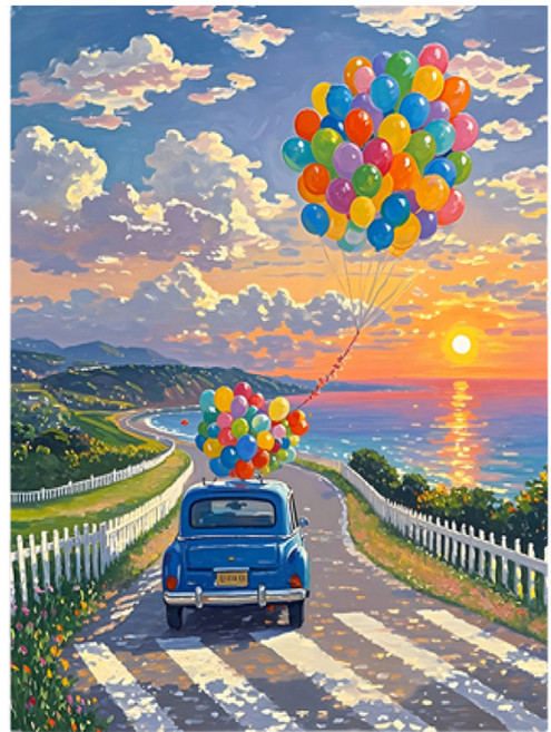 프레임키 지브리 애니배경 DIY 용품 일체 세트 30 x 40 cm, 바다2, 1세트