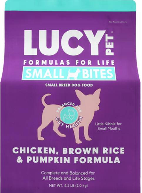 루시펫프로덕츠 전연령 강아지 치킨 현미 앤 호박 LID 스몰바이트 건식사료, 1개, 2kg, 닭+호박