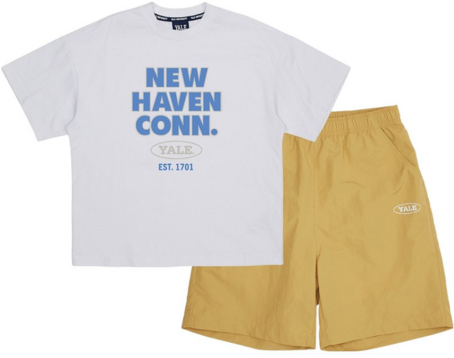 예일키즈 아동용 뉴헤이븐 반팔 티셔츠 + 우븐팬츠 세트 YJCCSUE23289