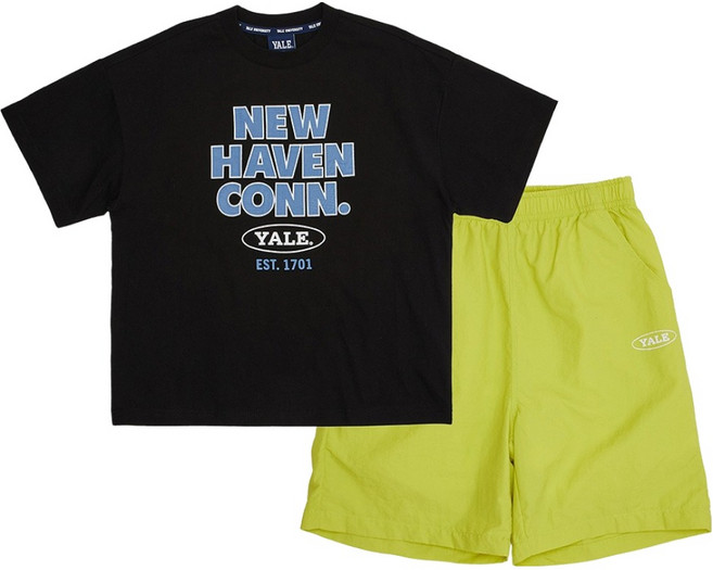 예일키즈 아동용 뉴헤이븐 반팔 티셔츠 + 우븐팬츠 세트 YJCCSUE23289