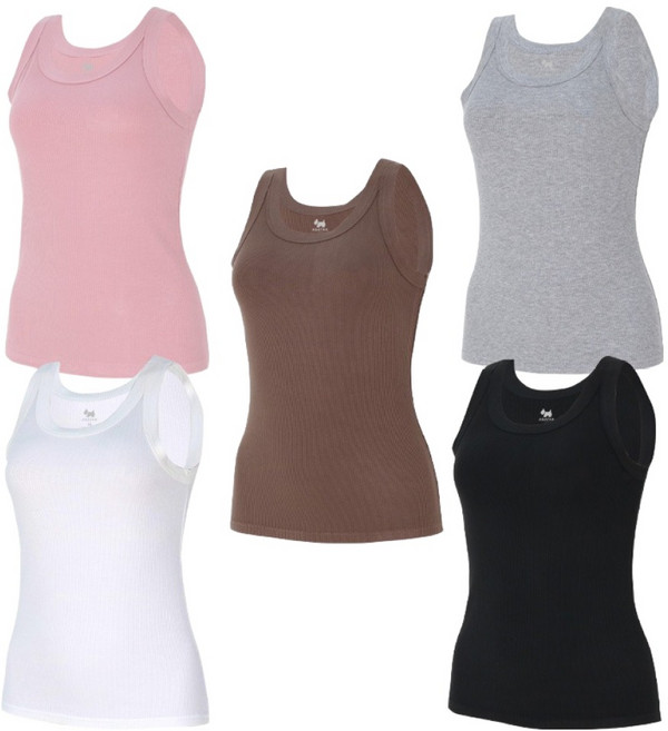 아가타 여성용 모달 골지나시 5종 세트