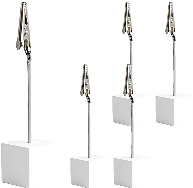 라두나 집게형 메모꽂이, 화이트, 5개