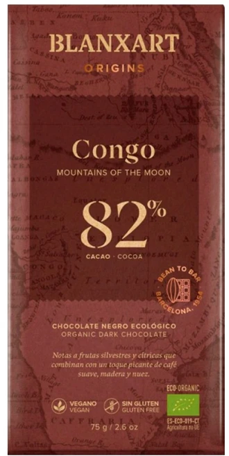 블랑사르트 유기농 다크 82% 빈투바 초콜릿, 75g, 1개 - 쿠팡