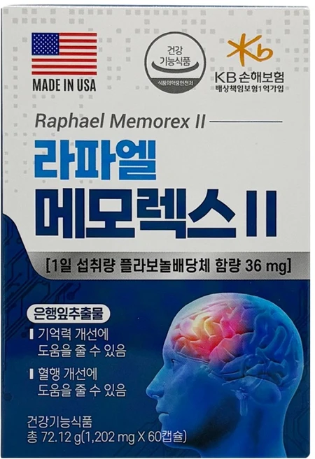 라파엘 메모렉스 영양제 72.12g, 1개, 60정 - 쿠팡