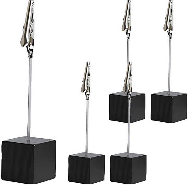 라두나 집게형 메모꽂이, 블랙, 5개