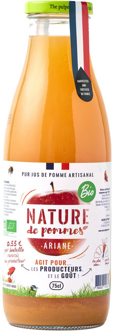 네이쳐 유기농 아리안 착즙 사과주스, 1개, 750ml
