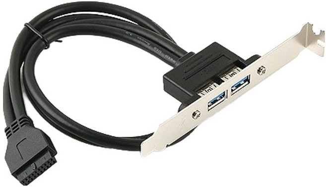 컴스 USB 포트 3.0 20P to USB 2포트 케이블 브라켓 SP691, 1개