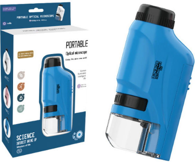 노베라나 휴대용 미니 현미경 자연관찰 블루, 120배율, 1개