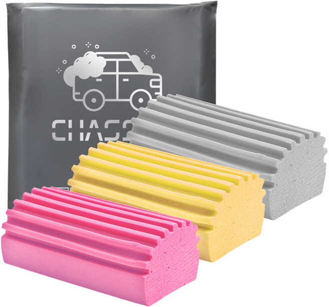차싹 차량용 멀티 세차 워터블럭 3종 세트 CH041, 1세트, 옐로우, 핑크, 그레이