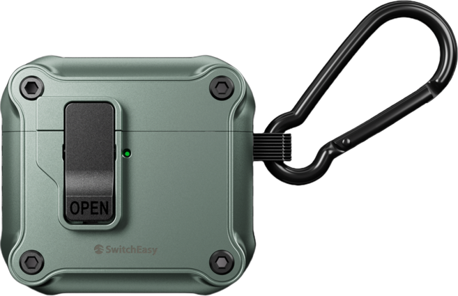 SwitchEasy 魚骨牌 Rugged Shield 耳機保護殼 Airpods 4 適用, 銀霧綠, 1個, 單一商品
