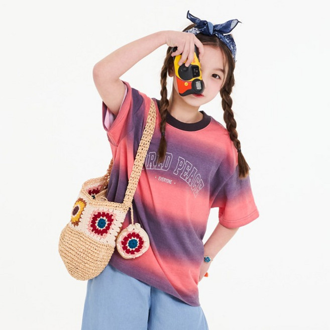 제이키즈 여아용 피즈 티셔츠 J9047