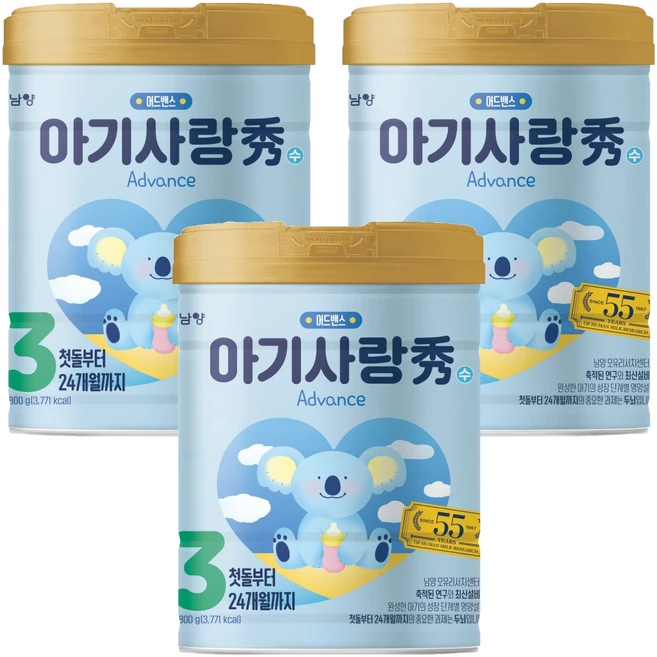 아기사랑수 어드밴스 분유 3단계 12~24개월, 800g, 3개 - 쿠팡