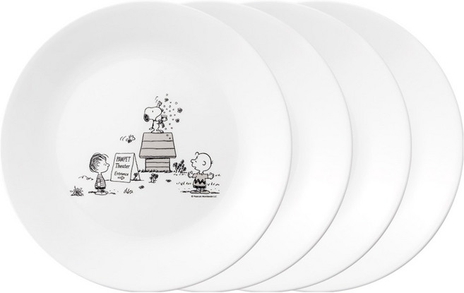 코렐 스누피더플레이 원형접시, 화이트, 4개