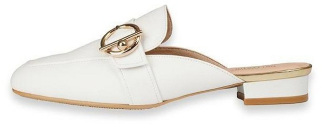 ESQUIRE Portfolio 女款圓環裝飾穆勒鞋, 225, 白色