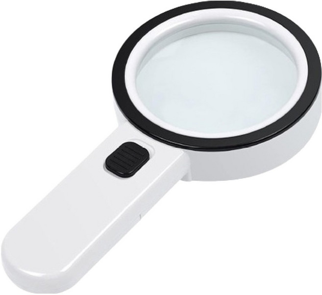 O-ON 便攜式LED放大鏡 30倍放大 80mm, 1個, 白色