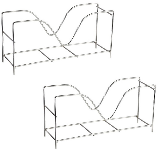 플라라 슬림 1구 후라이팬 정리대, 실버, 2개, 1단