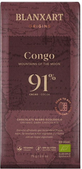 블랑사르트 유기농 다크 91% 빈투바 초콜릿, 1개, 75g
