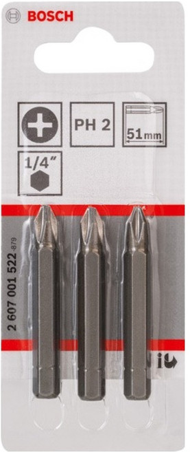 보쉬 스크류드라이버 비트 십자 Ph2 51mm 2607001522 3p, 1개