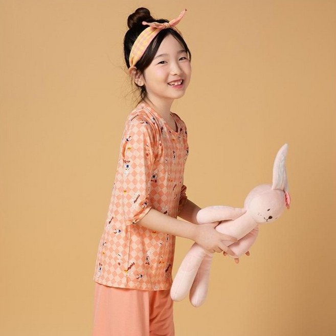 첨이첨이 여아용 ISC 텐셀 모달 7부 내의 상하 세트