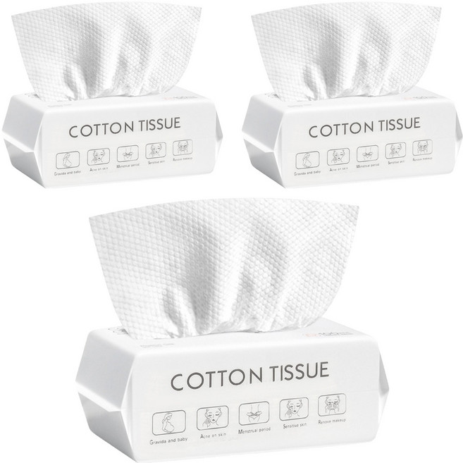 위시플릭 순면 일회용 페이스 타올 L, 74매, 3개