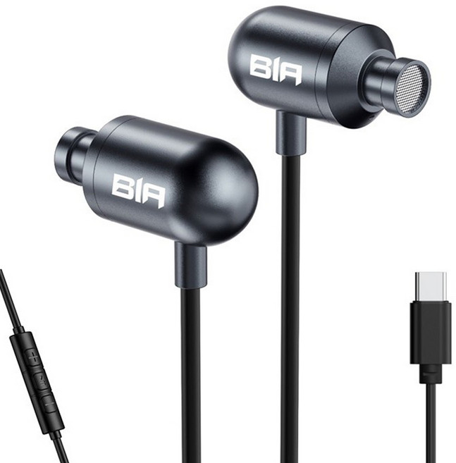 BIA 인이어 유선 C타입 이어폰, BE100C, 블랙