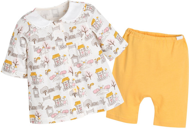 moimoln 兒童 Town 竹纖維單層七分袖上下衣套裝 M242NNN44P