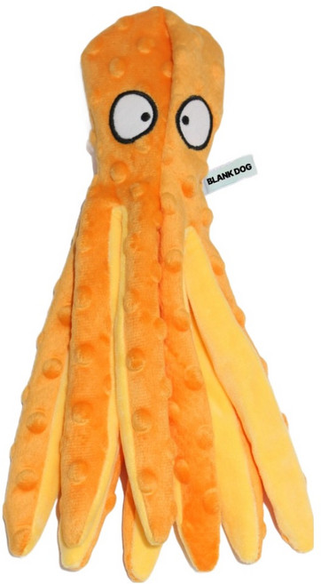 블랭크도그 반려동물 문어 삑삑 바스락 장난감, 오렌지, 1개