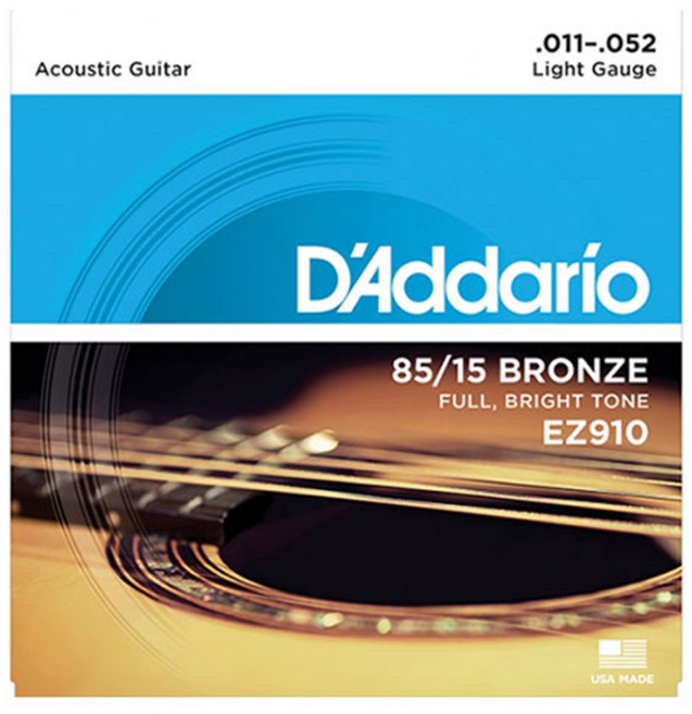 다다리오 431122 심로악기 어쿠스틱 스트링, EZ910, 혼합색상, 1개