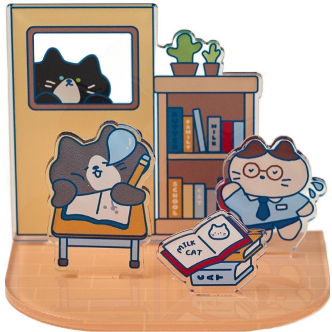 모던하우스 버터샵 밀크캣 스쿨 아크릴 스탠드, 안경괭 오드괭, 1개