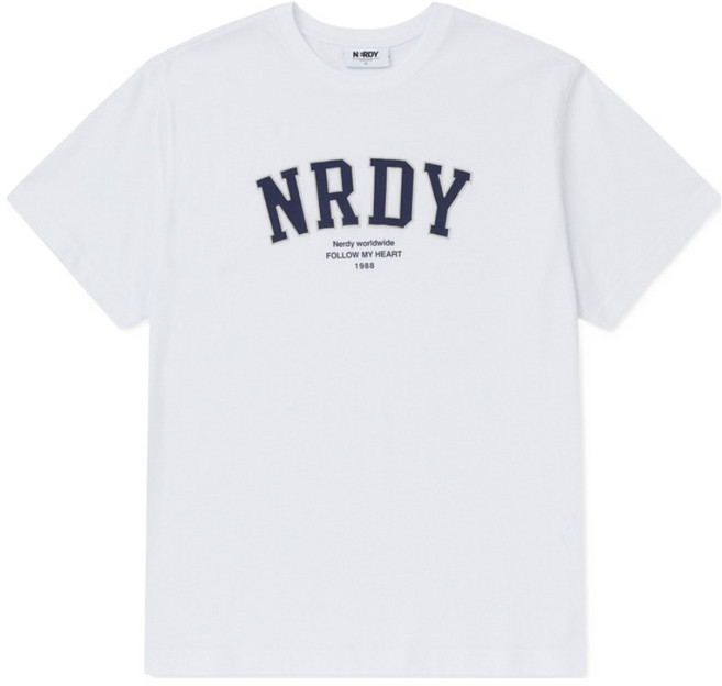 널디 남녀공용 아치 로고 반팔 티셔츠