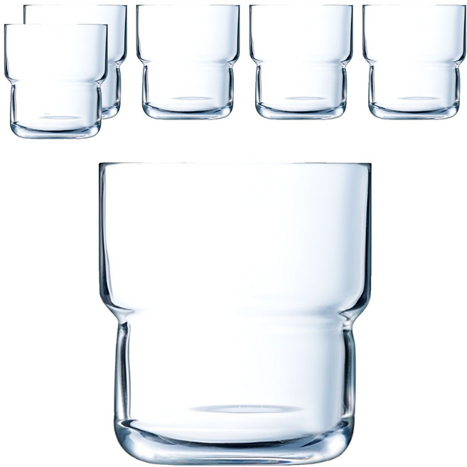 미브 홈카페 투명 내열 유리잔 270ml, 클리어화이트, 6개