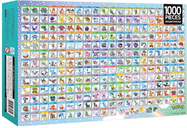 포켓몬스터 직소 퍼즐 1000, 1000피스, 포켓몬 도감 관동 성도 지방, 1개